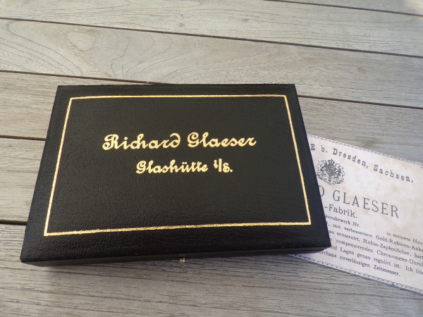 späteres Richard Gläser Glashütte Taschenuhren Etui bis 52 mm